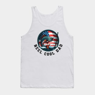 Vintage Usa Flag Fathers Day Fishing Tank Top